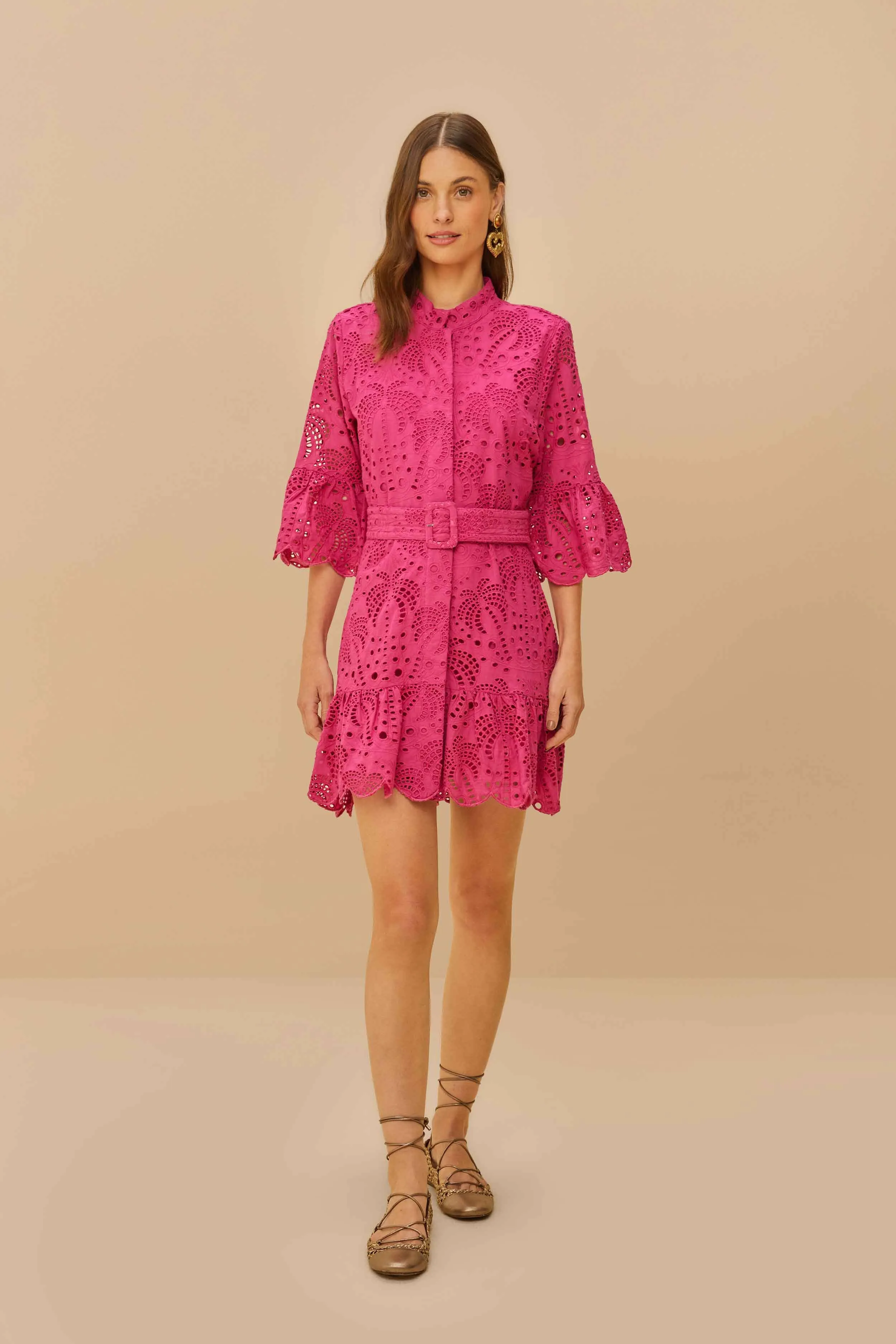 Pink Palm Tree Mini Dress sold by FARM Rio product image thumbnail 2