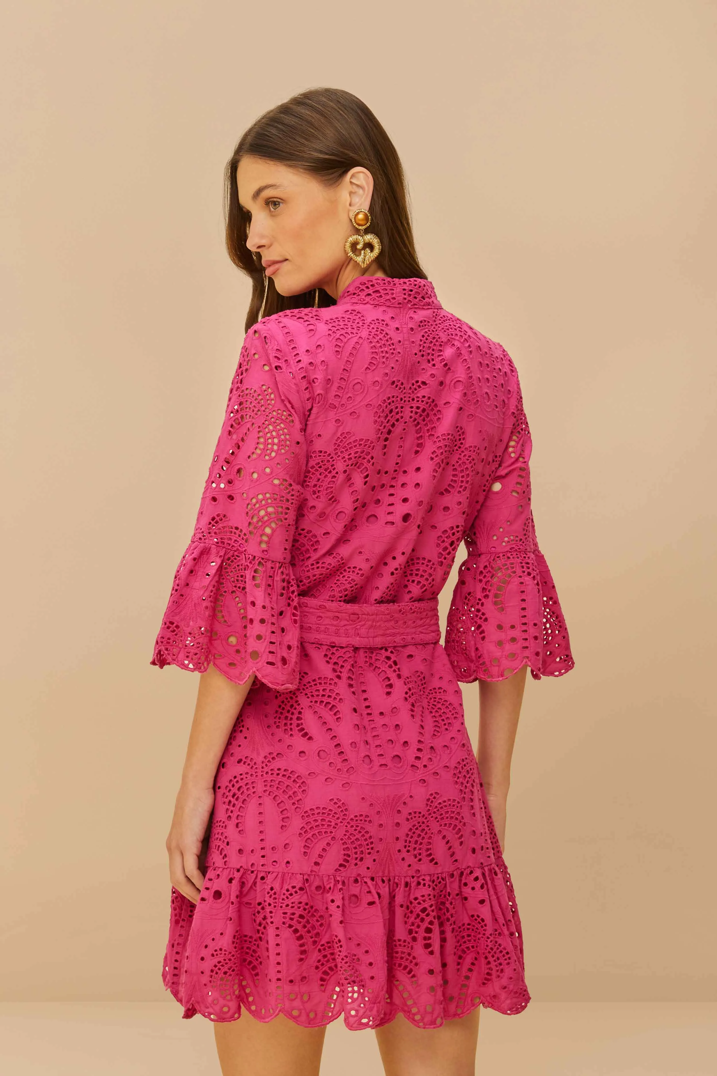 Pink Palm Tree Mini Dress sold by FARM Rio product image thumbnail 3