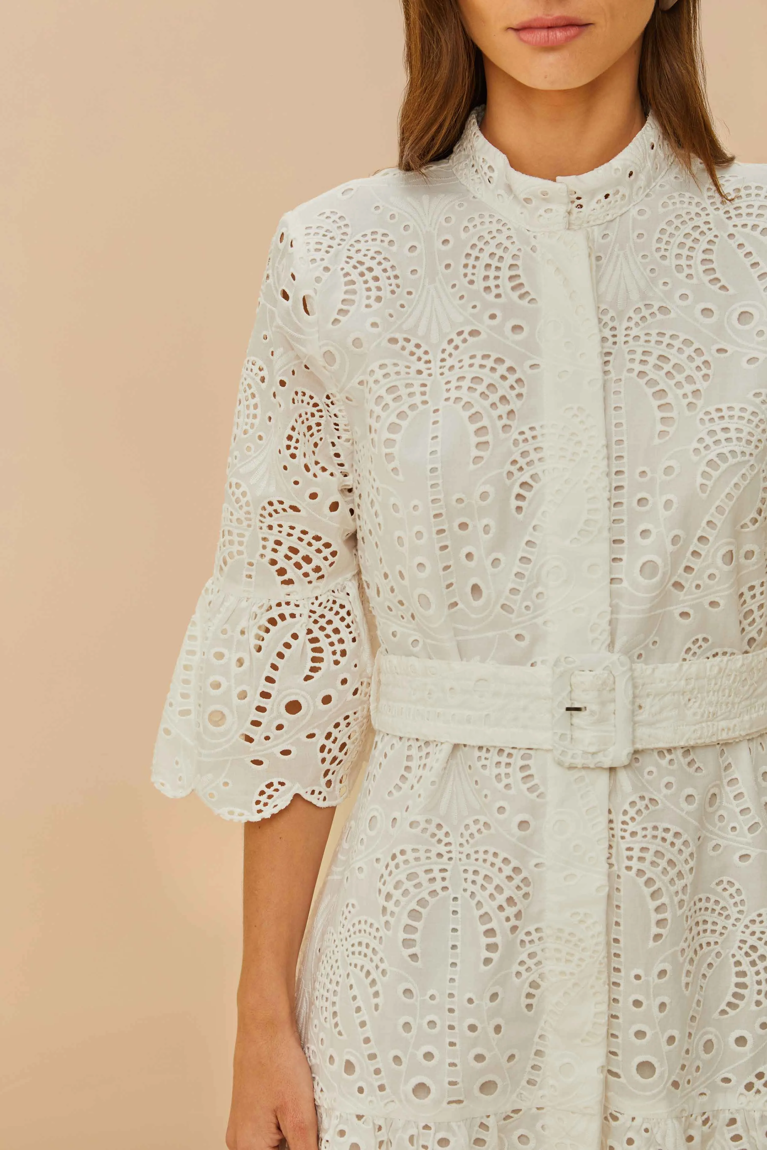 Off-White Palm Tree Mini Dress sold by FARM Rio product image thumbnail 4