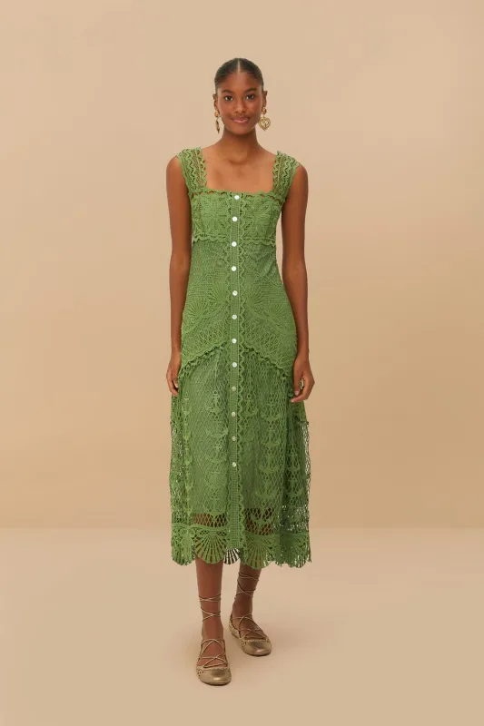Green Nautical Guipure Maxi Dress sold by FARM Rio