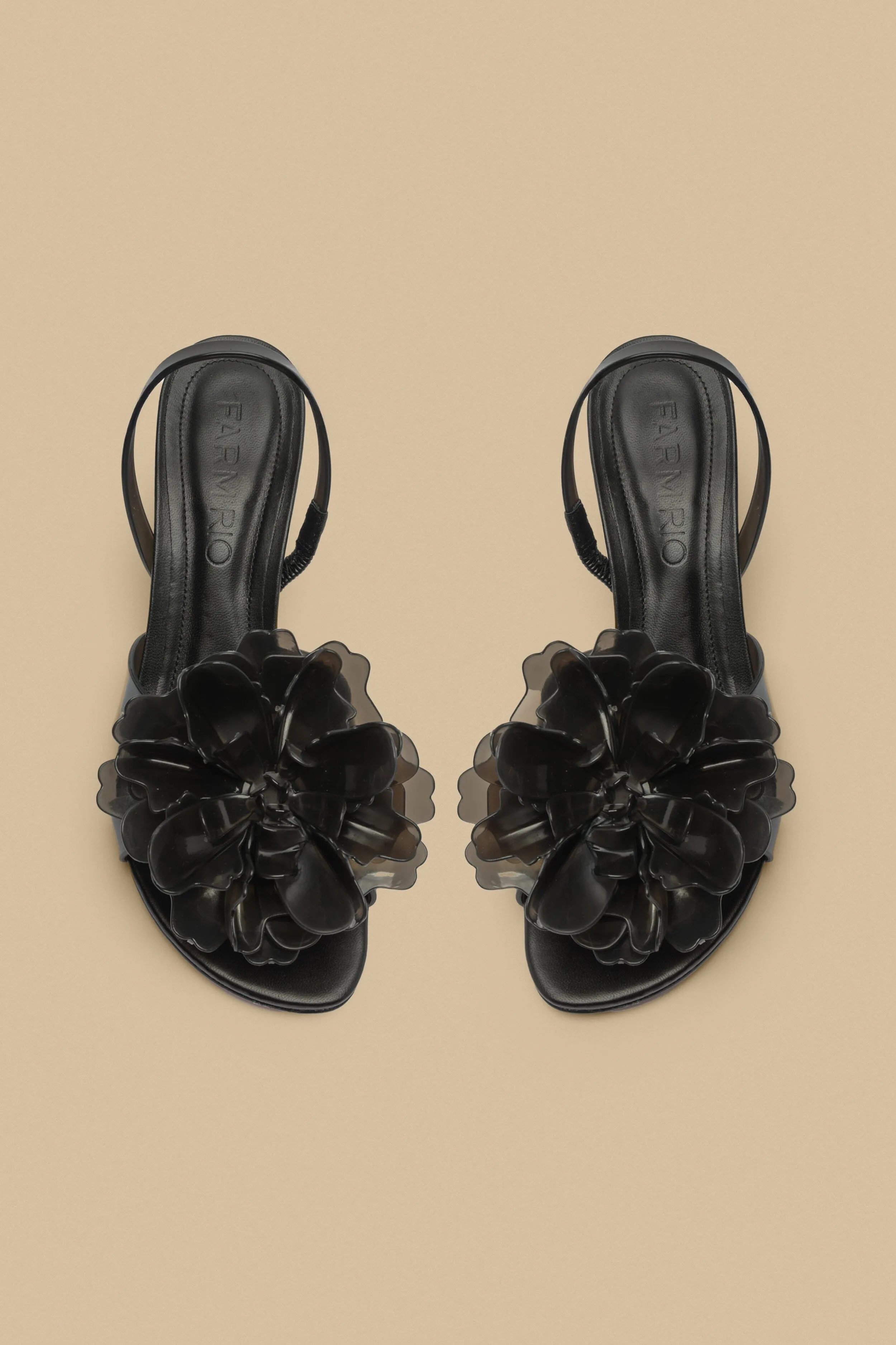 Black Flower Jelly Kitten Sandal sold by FARM Rio product image thumbnail 3