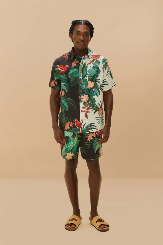 Mixed Midnight Macaw Fiesta LENZING™ ECOVERO™ Euroflax™ Shirt sold by FARM Rio