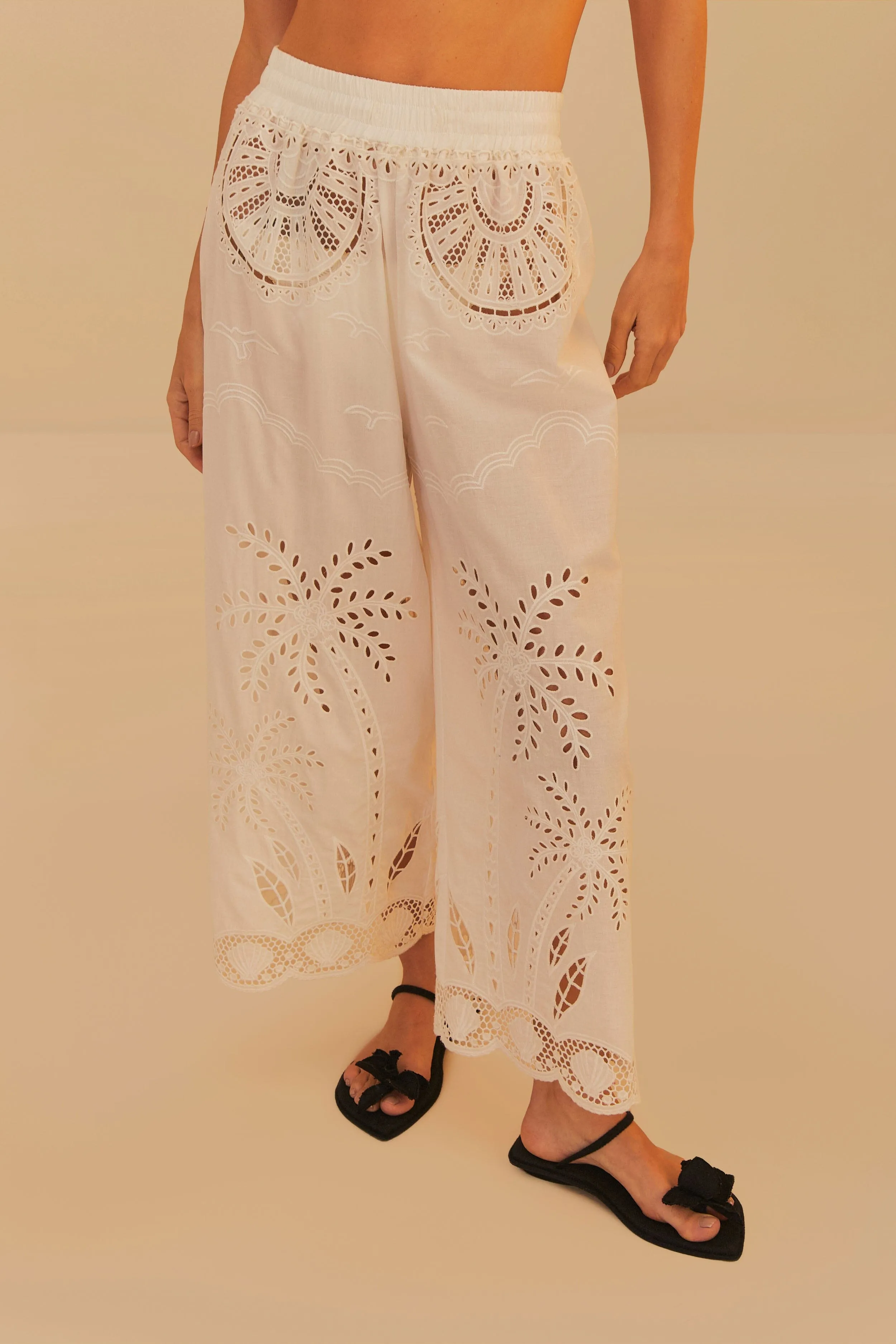 WHITE COCONUT RICHILIEU PANTS sold by FARM Rio product image thumbnail 2