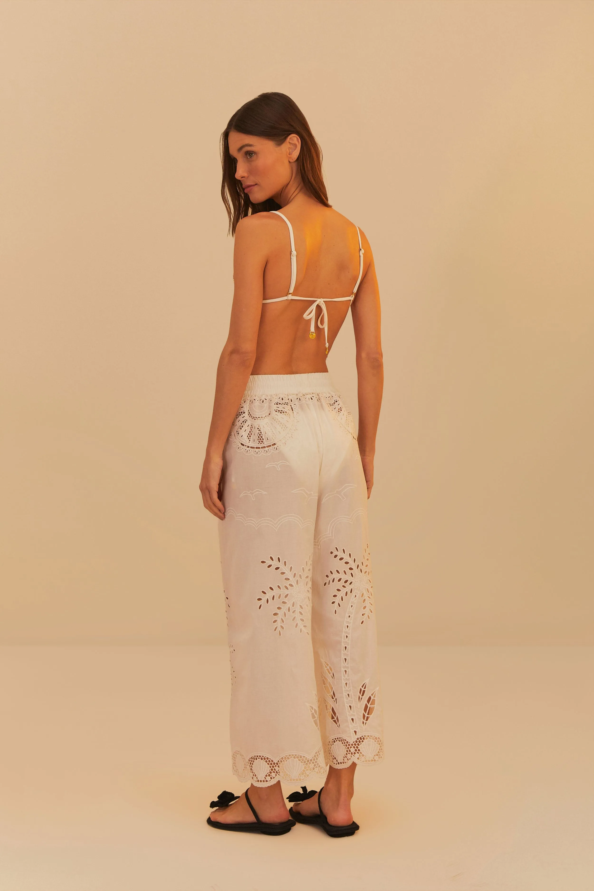 WHITE COCONUT RICHILIEU PANTS sold by FARM Rio product image thumbnail 4