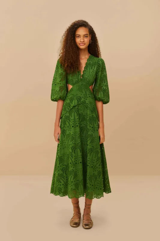 Green Richelieu Midi Dress sold by FARM Rio