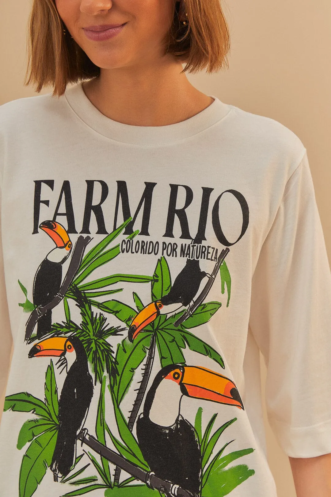 Off-White Nature Lovers Toucans T-Shirt sold by FARM Rio product image thumbnail 3