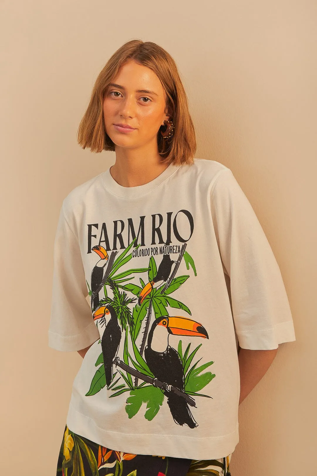 Off-White Nature Lovers Toucans T-Shirt sold by FARM Rio