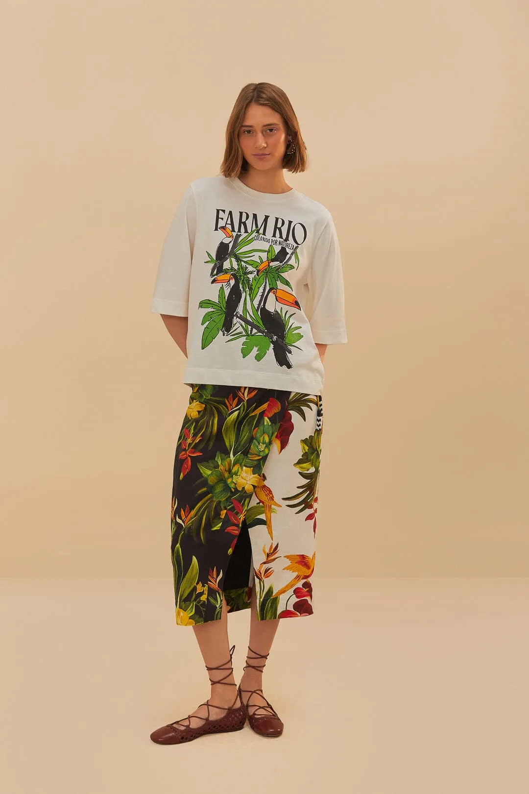 Off-White Nature Lovers Toucans T-Shirt sold by FARM Rio product image thumbnail 2