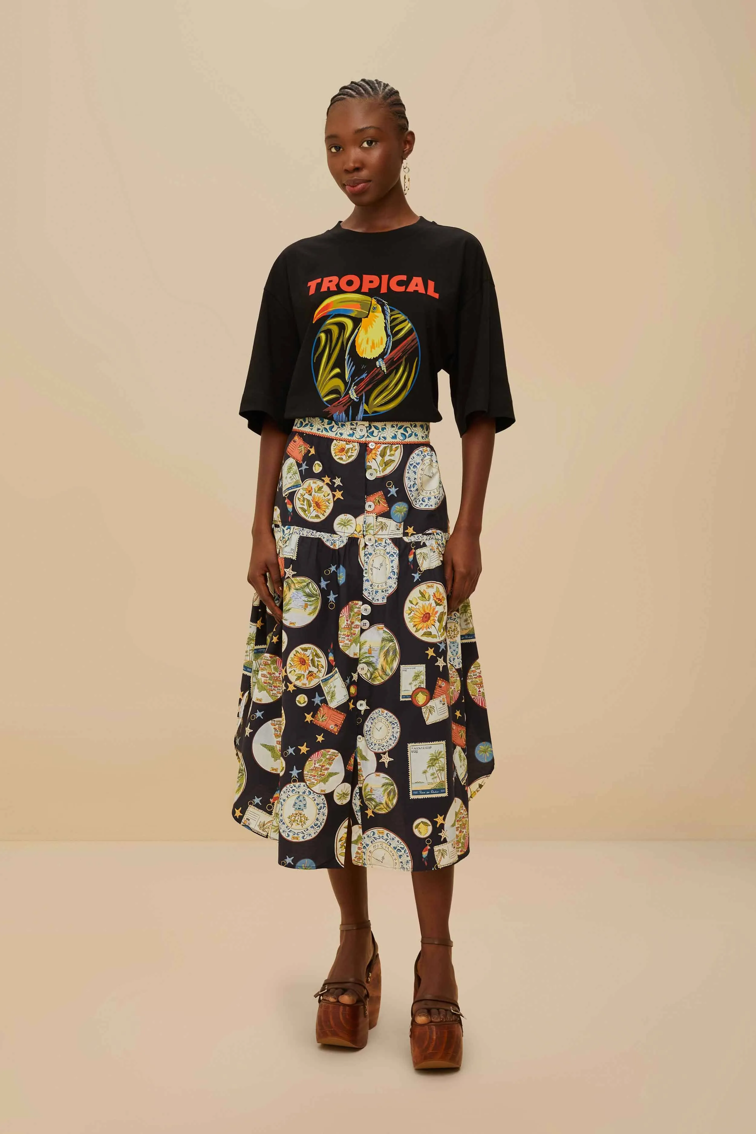 Black Tropical Organic Cotton T-Shirt sold by FARM Rio product image thumbnail 5