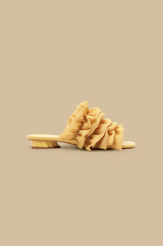 Buttermilk Ruffled Flat Sandal sold by FARM Rio