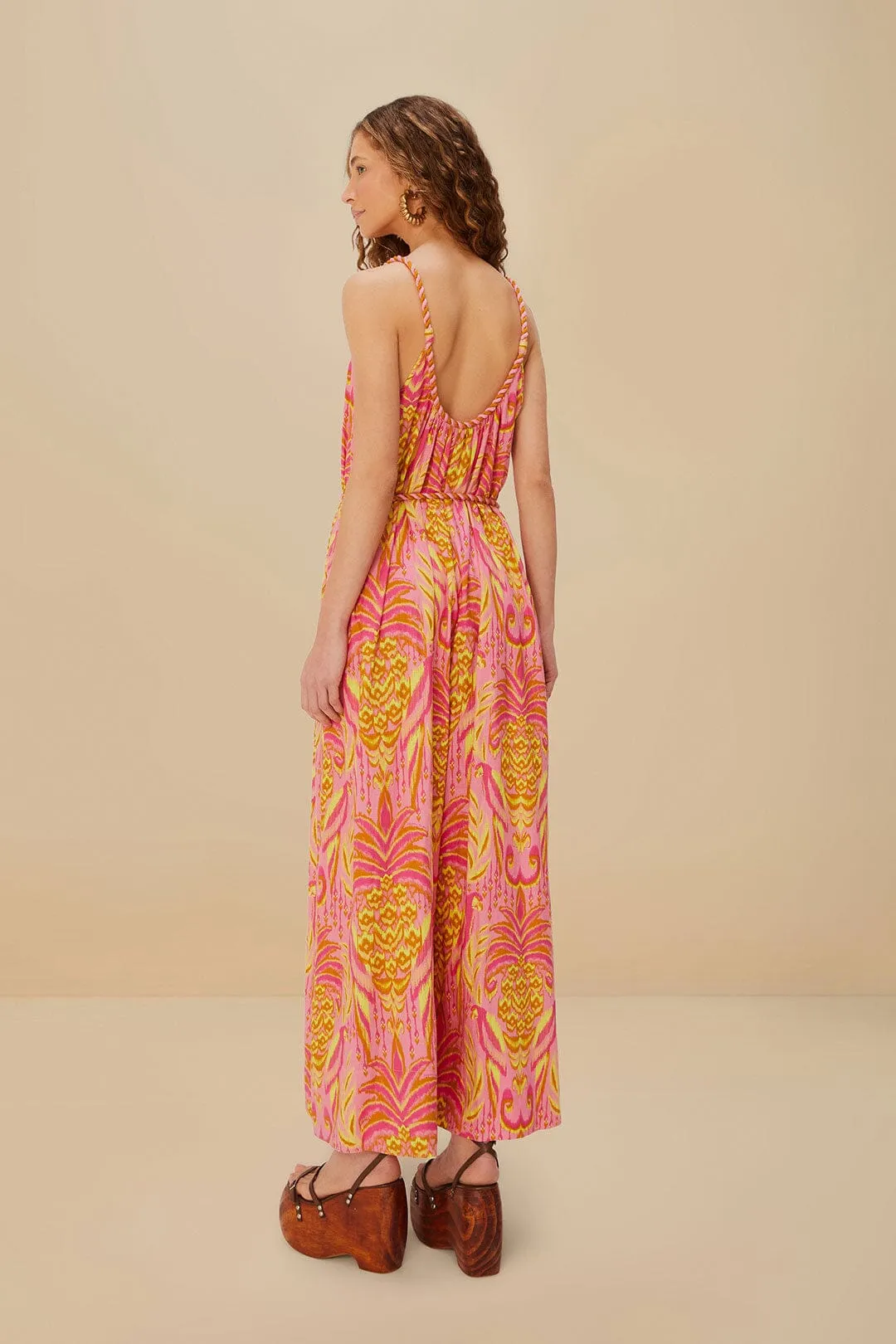 Pink Pineapple Tapestry LENZING™ ECOVERO™ Euroflax™ Jumpsuit sold by FARM Rio product image thumbnail 4