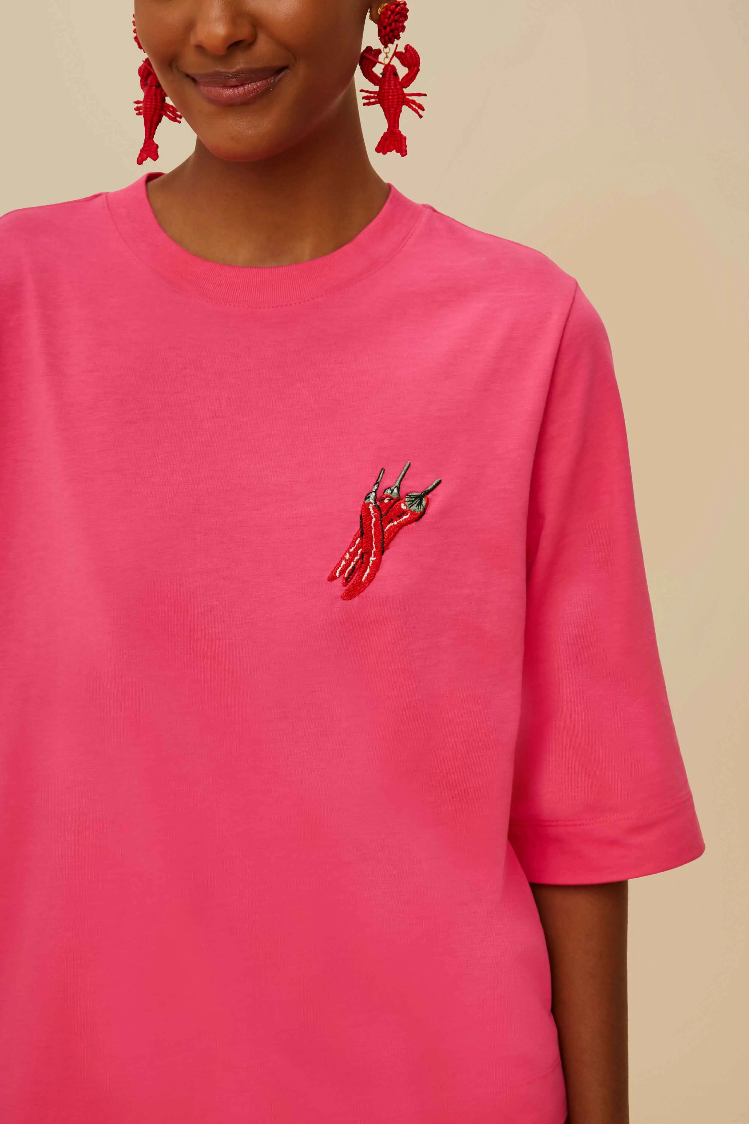 Pink Spicy Pepper Organic Cotton T-Shirt sold by FARM Rio product image thumbnail 2