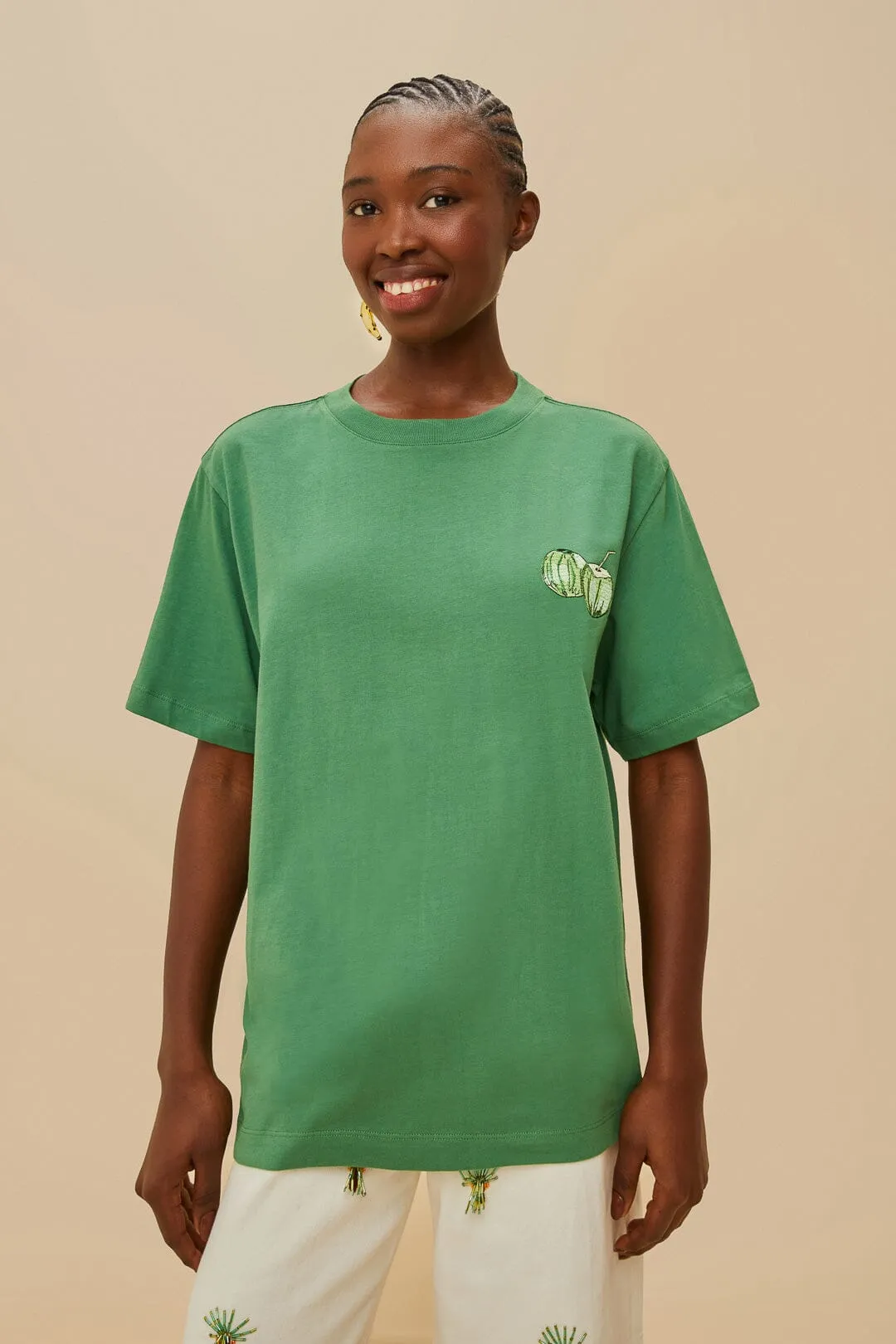 Green Tropical Coconut Organic Cotton Relaxed T-Shirt sold by FARM Rio product image thumbnail 4