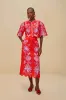 Red Porcelain Garden Euroflax™ Premium Linen Blouse sold by FARM Rio