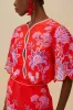 Red Porcelain Garden Euroflax™ Premium Linen Blouse sold by FARM Rio