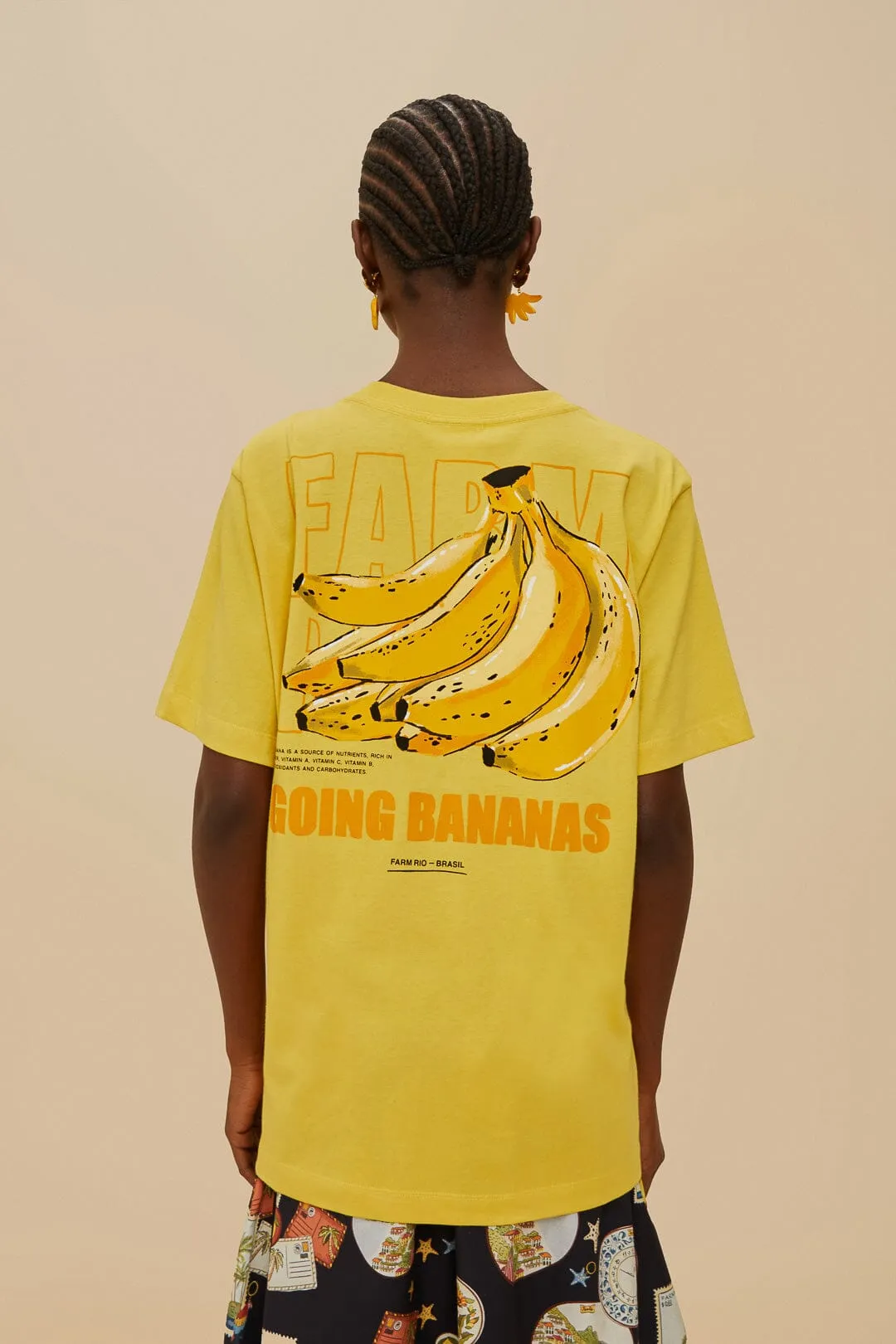 Pink Tropical Bananas Organic Cotton Relaxed T-Shirt sold by FARM Rio product image thumbnail 3