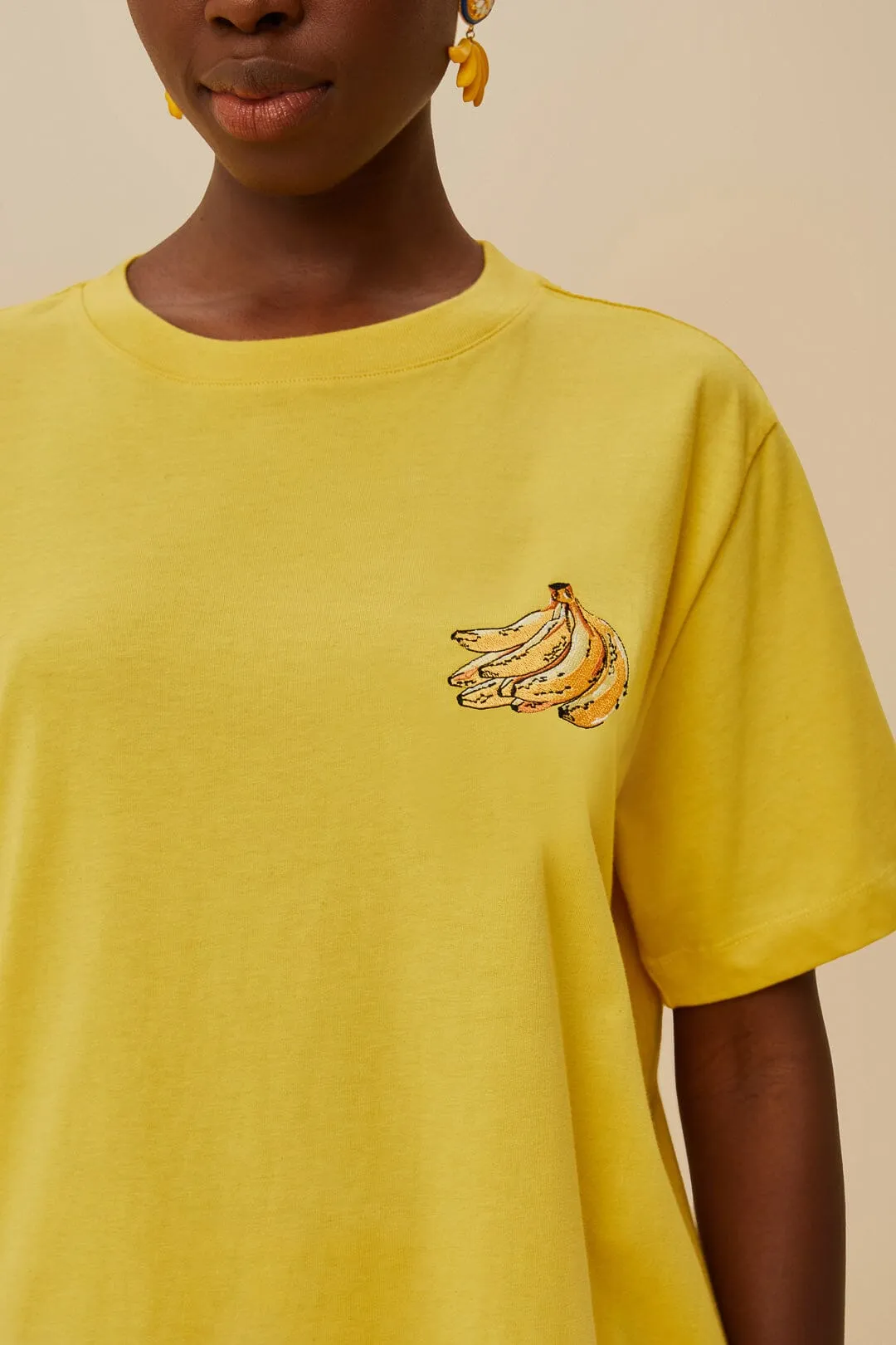 Pink Tropical Bananas Organic Cotton Relaxed T-Shirt sold by FARM Rio product image thumbnail 2