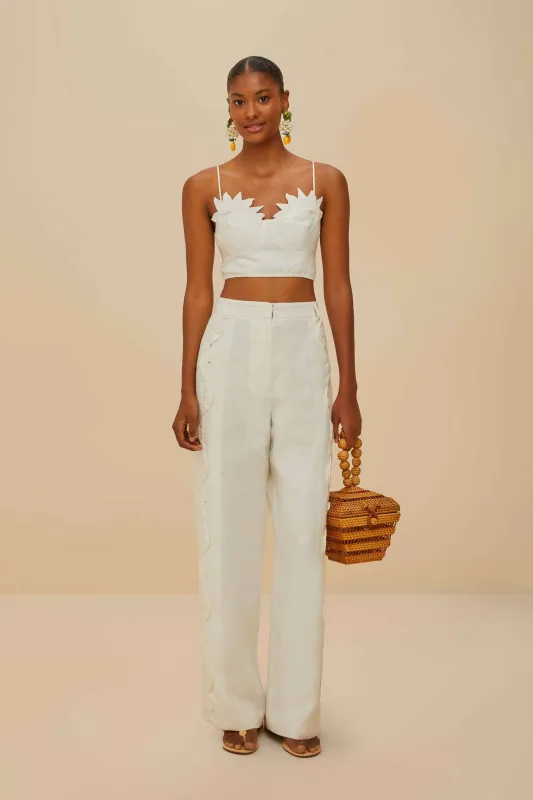 Off-White High Waisted Euroflax™ Premium Linen Pants sold by FARM Rio