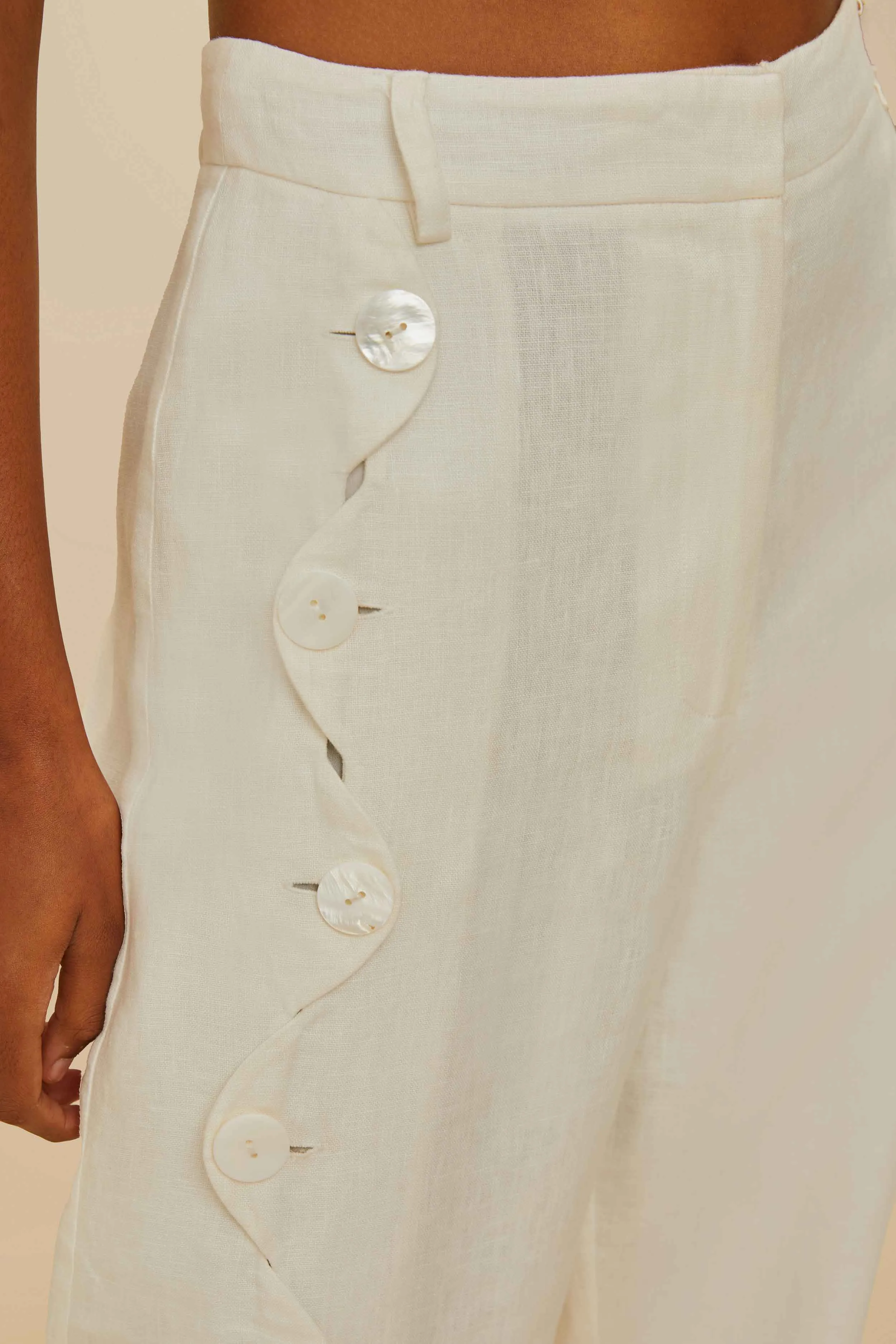 Off-White High Waisted Euroflax™ Premium Linen Pants sold by FARM Rio product image thumbnail 5