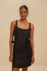 Black Sleeveless Euroflax™ Premium Linen Mini Dress sold by FARM Rio