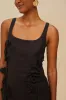 Black Sleeveless Euroflax™ Premium Linen Mini Dress sold by FARM Rio