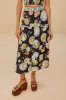 Black Trip Souvenir Organic Cotton Midi Skirt sold by FARM Rio