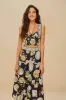Black Trip Souvenir Organic Cotton Midi Skirt sold by FARM Rio