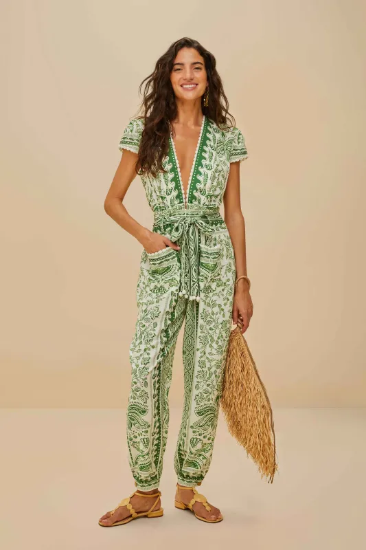 Green River Ride LENZING™ ECOVERO™ Euroflax™ Jumpsuit sold by FARM Rio