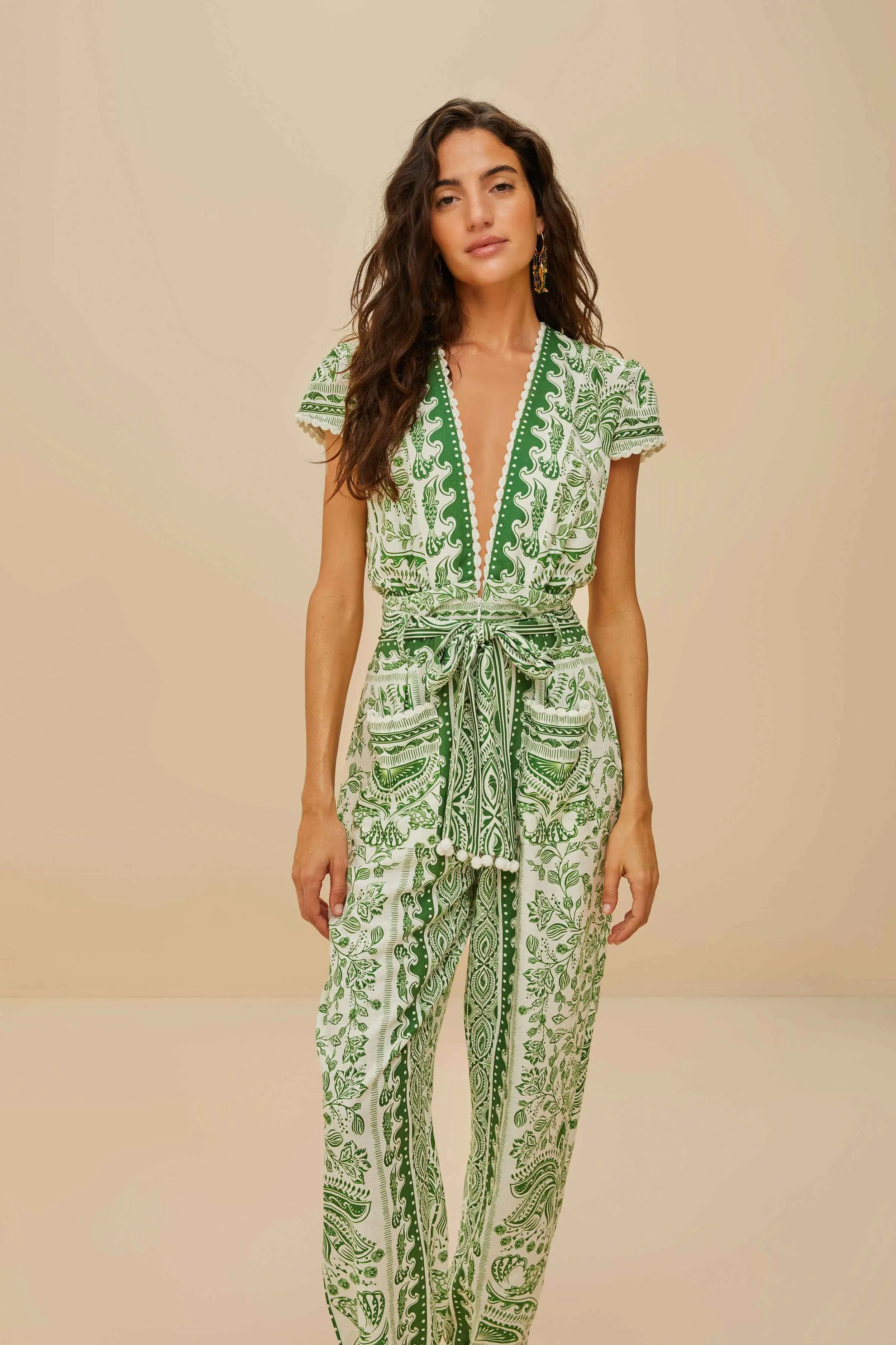 Green River Ride LENZING™ ECOVERO™ Euroflax™ Jumpsuit sold by FARM Rio product image thumbnail 2