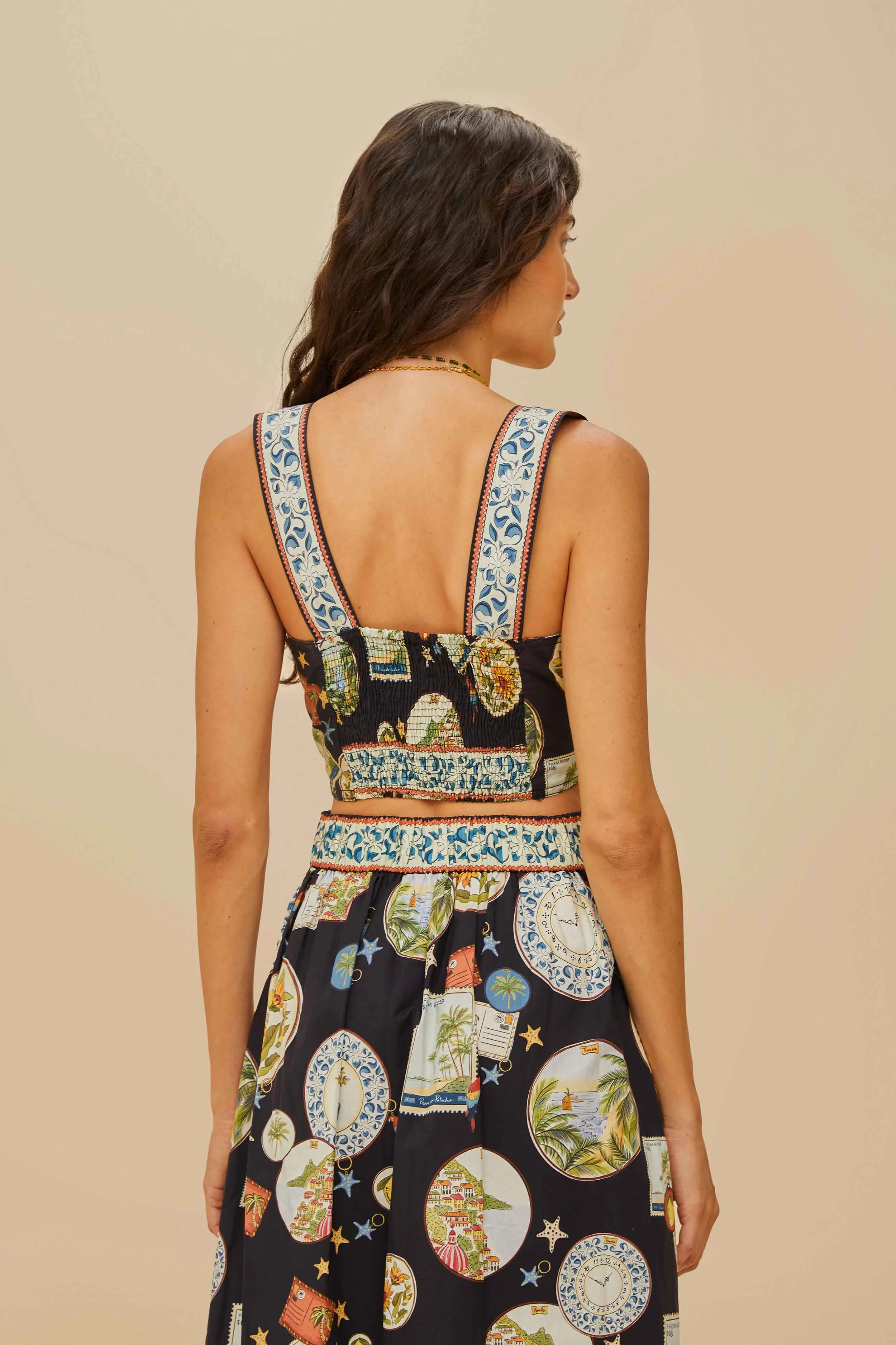 Black Trip Souvenir Topstitching Organic Cotton Top sold by FARM Rio product image thumbnail 4