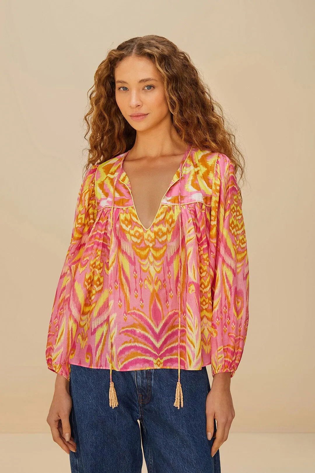 Pink Pineapple Tapestry Blouse sold by FARM Rio