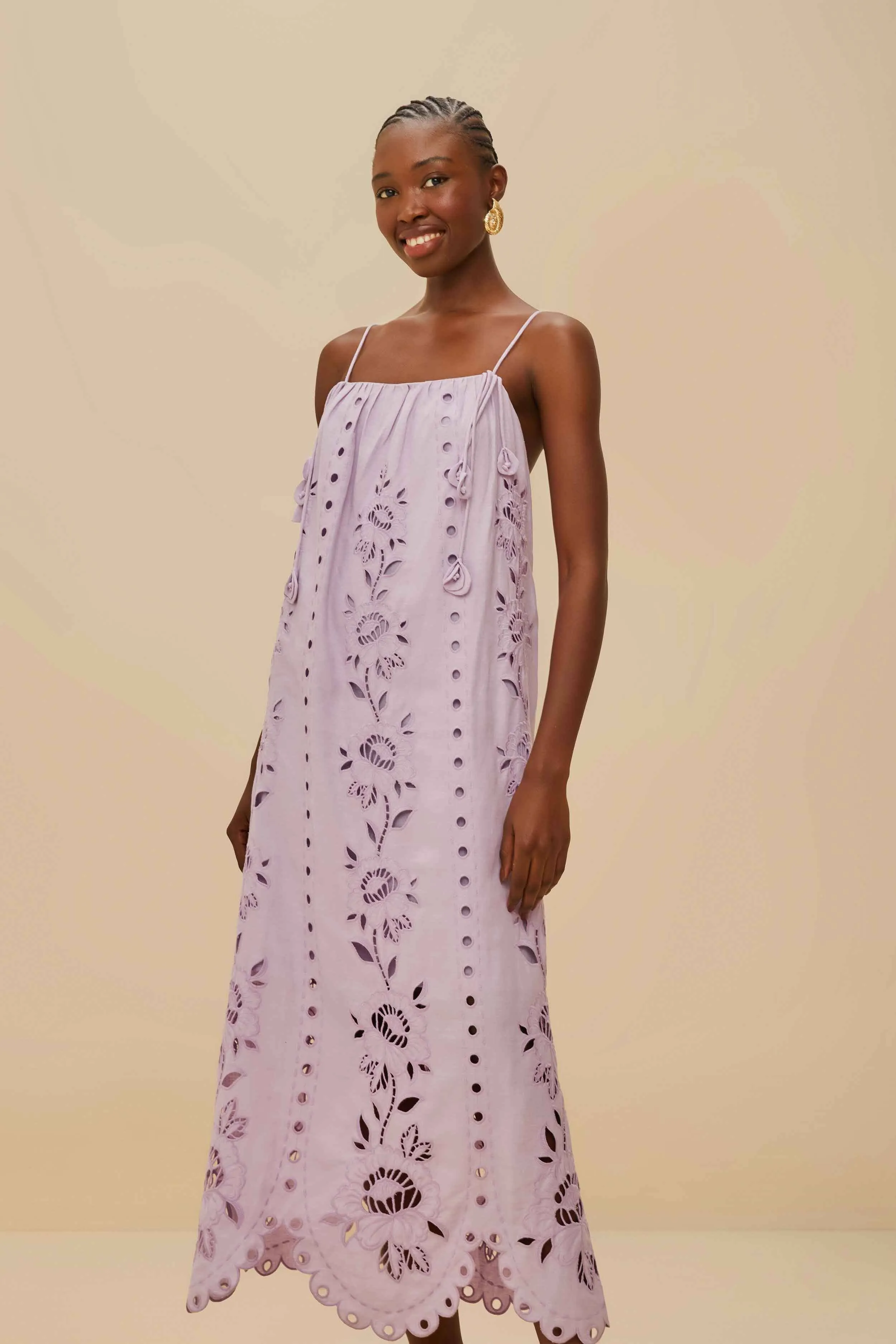 Lilac Richelieu LENZING™ ECOVERO™ Euroflax™ Maxi Dress sold by FARM Rio product image thumbnail 2