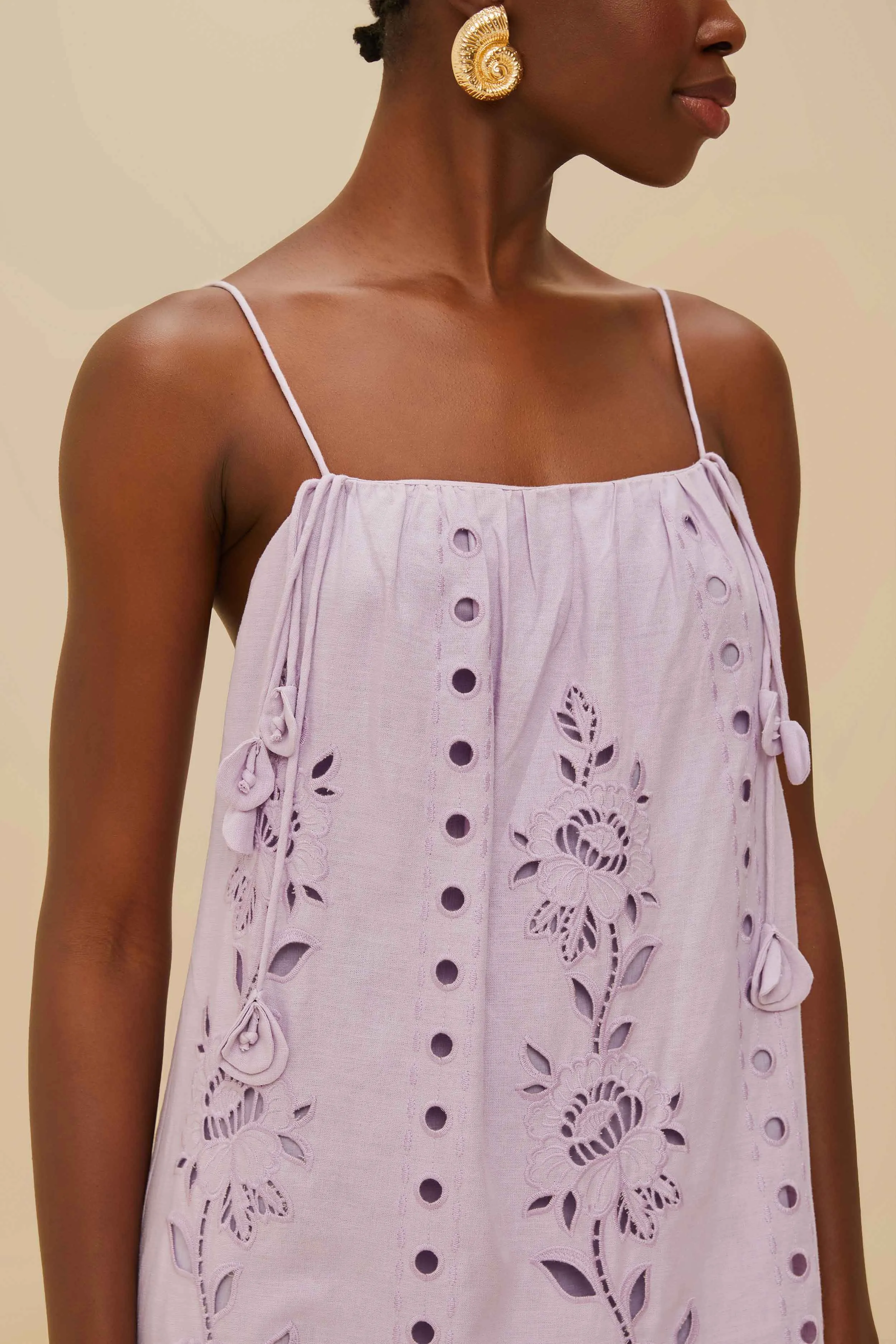 Lilac Richelieu LENZING™ ECOVERO™ Euroflax™ Maxi Dress sold by FARM Rio product image thumbnail 3