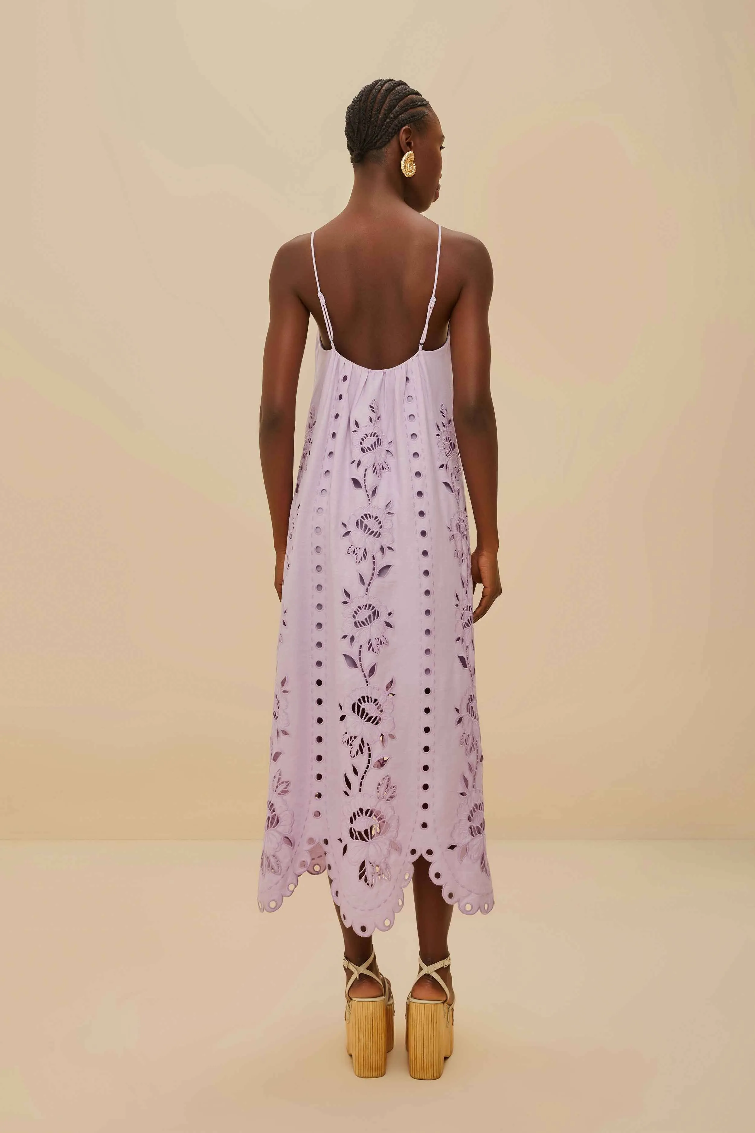 Lilac Richelieu LENZING™ ECOVERO™ Euroflax™ Maxi Dress sold by FARM Rio product image thumbnail 4