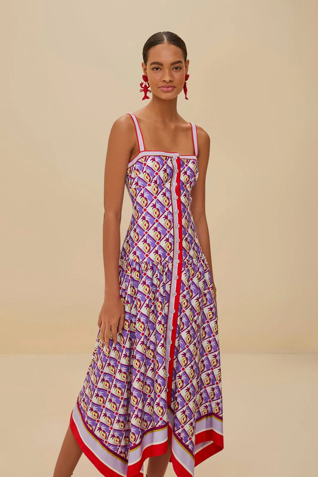 Multicolor Graphic Pineapple Scarf Organic Cotton Midi Dress sold by FARM Rio product image thumbnail 3