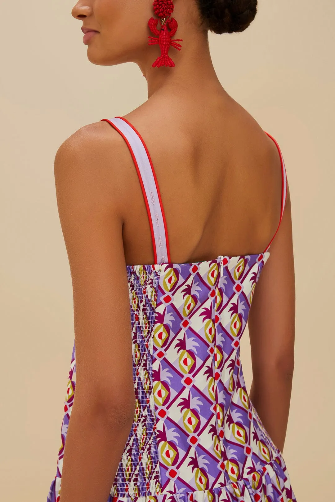 Multicolor Graphic Pineapple Scarf Organic Cotton Midi Dress sold by FARM Rio product image thumbnail 4