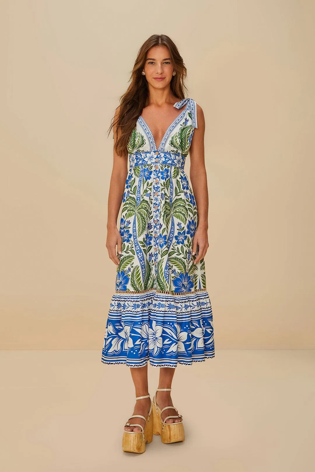 Off-White Tropicance Organic Cotton Midi Dress sold by FARM Rio