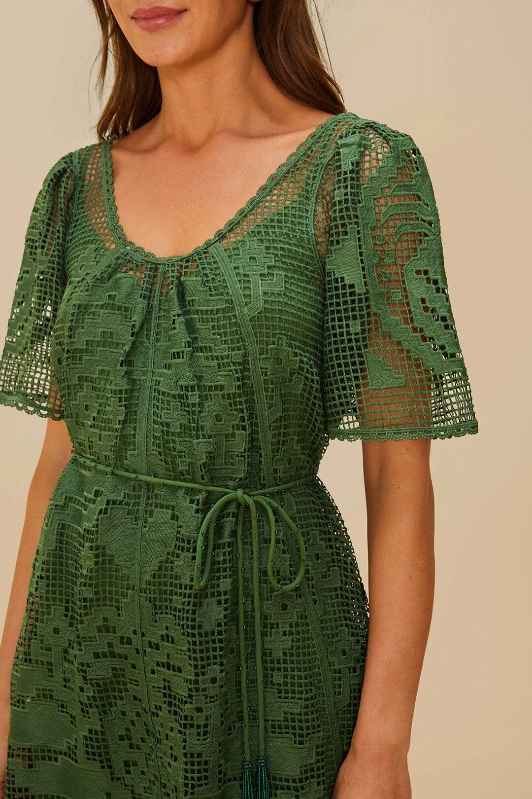 Green Pineapple Guipure Mini Dress sold by FARM Rio product image thumbnail 3