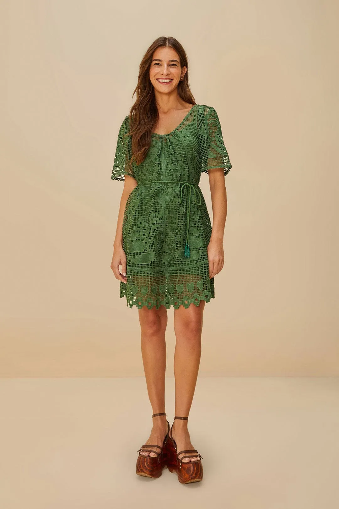 Green Pineapple Guipure Mini Dress sold by FARM Rio product image thumbnail 2