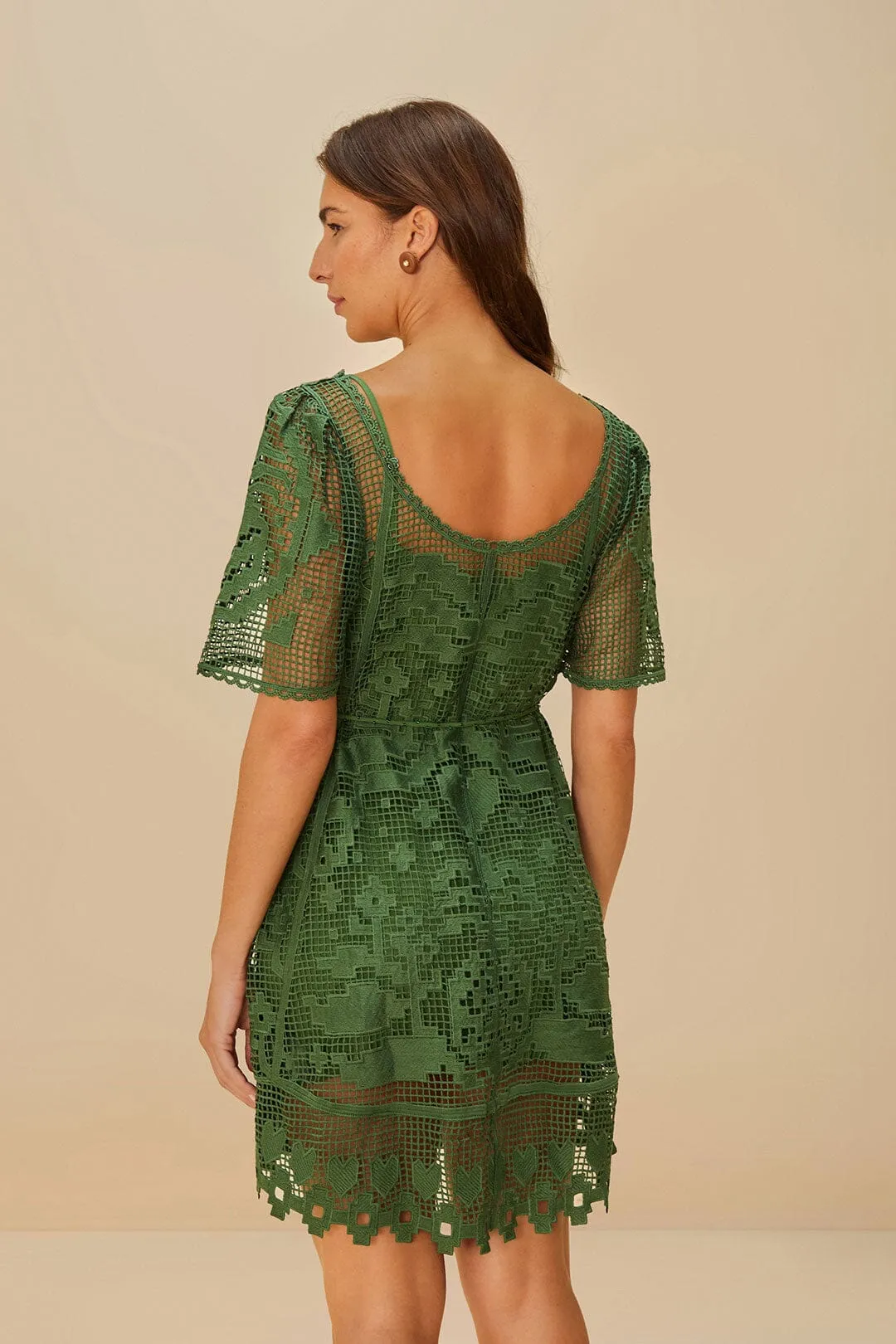 Green Pineapple Guipure Mini Dress sold by FARM Rio product image thumbnail 4