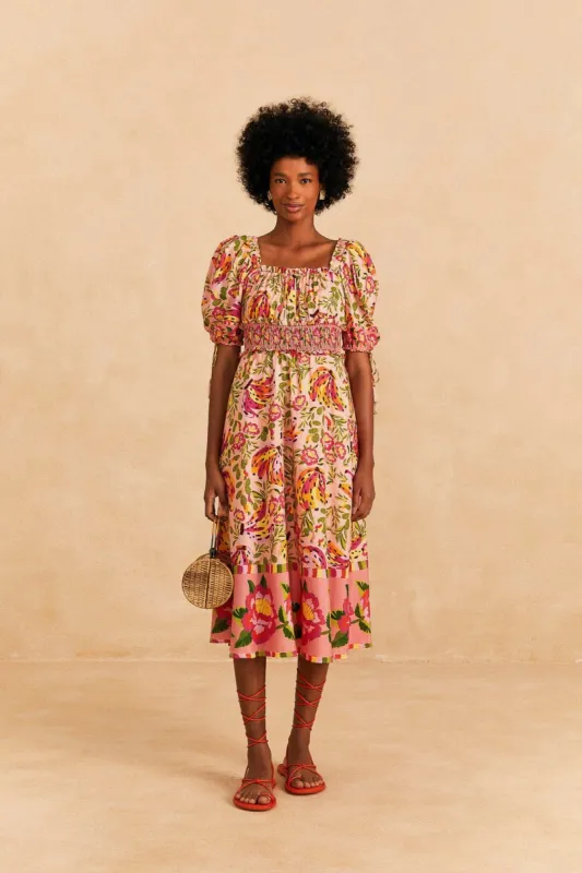 Pink Painted Bananas Midi Dress sold by FARM Rio