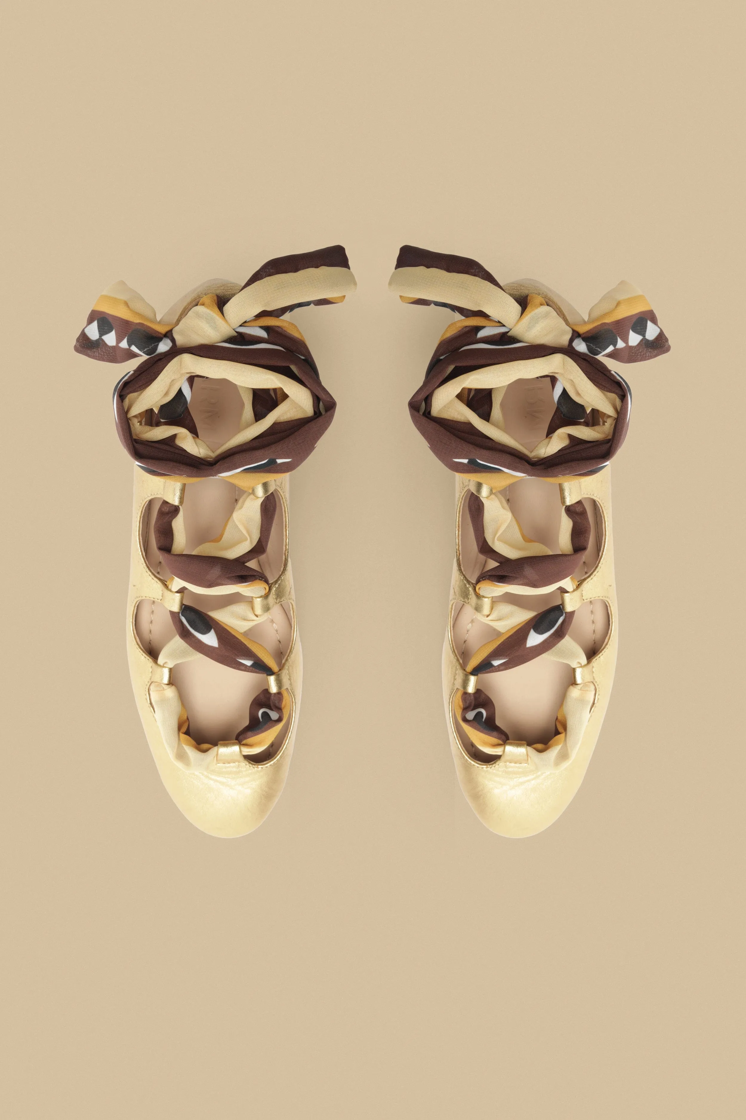 Gold Lace Up Scarf Ballerina sold by FARM Rio product image thumbnail 3