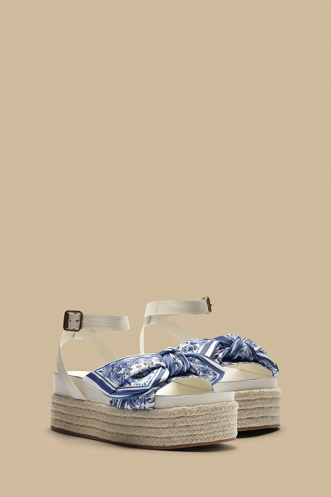 Ivory Scarf Espadrille Flatform Sandal sold by FARM Rio product image thumbnail 3