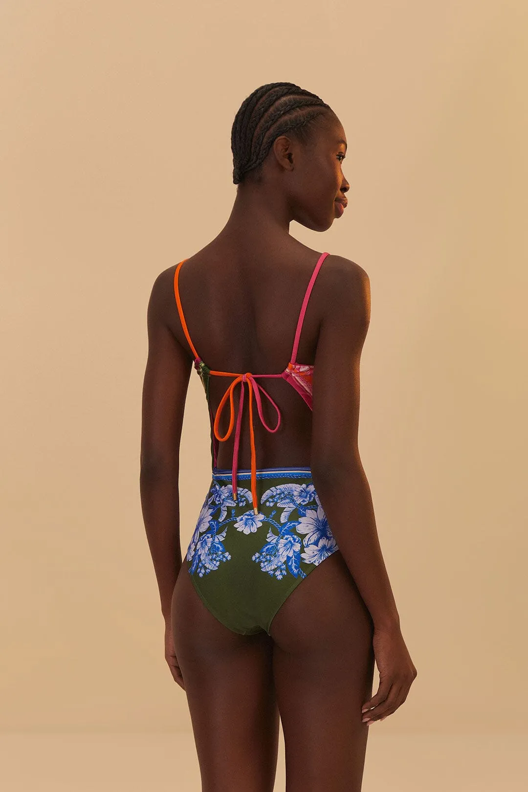 Mixed Scarves Floral Elegance One-Piece Swimsuit sold by FARM Rio product image thumbnail 3