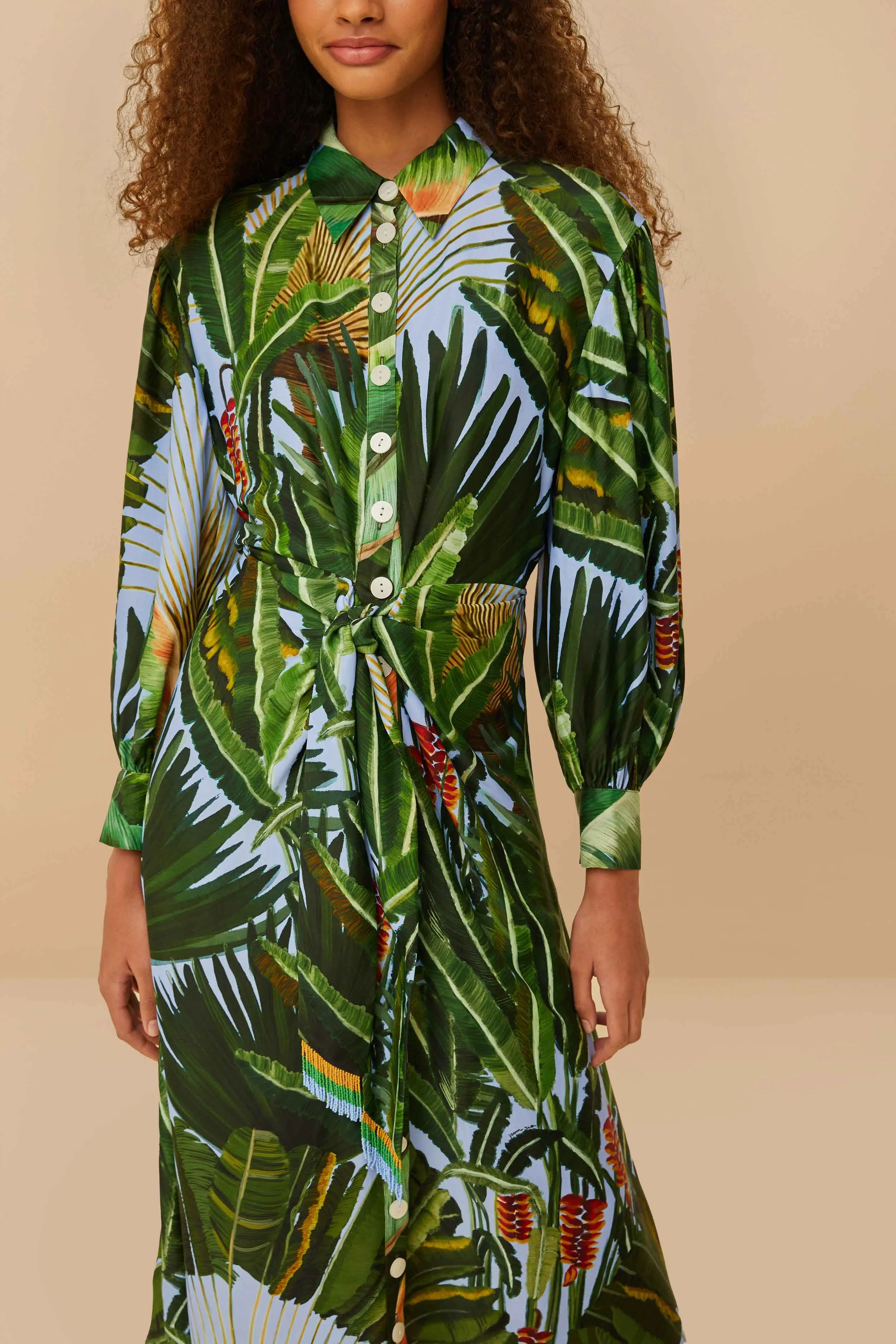 Blue Amazonia Forest LENZING™ ECOVERO™ Viscose Midi Dress sold by FARM Rio product image thumbnail 2