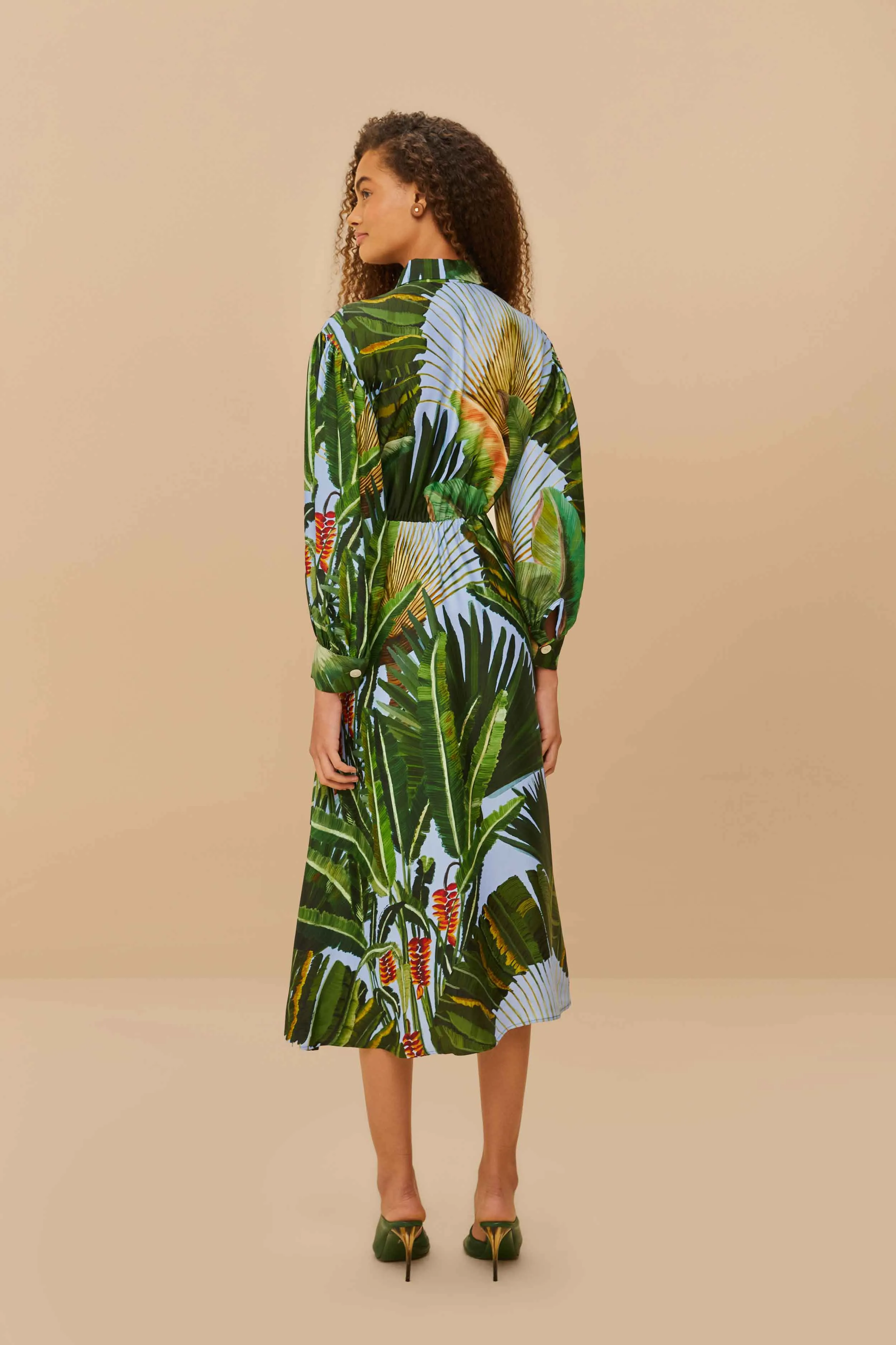 Blue Amazonia Forest LENZING™ ECOVERO™ Viscose Midi Dress sold by FARM Rio product image thumbnail 3