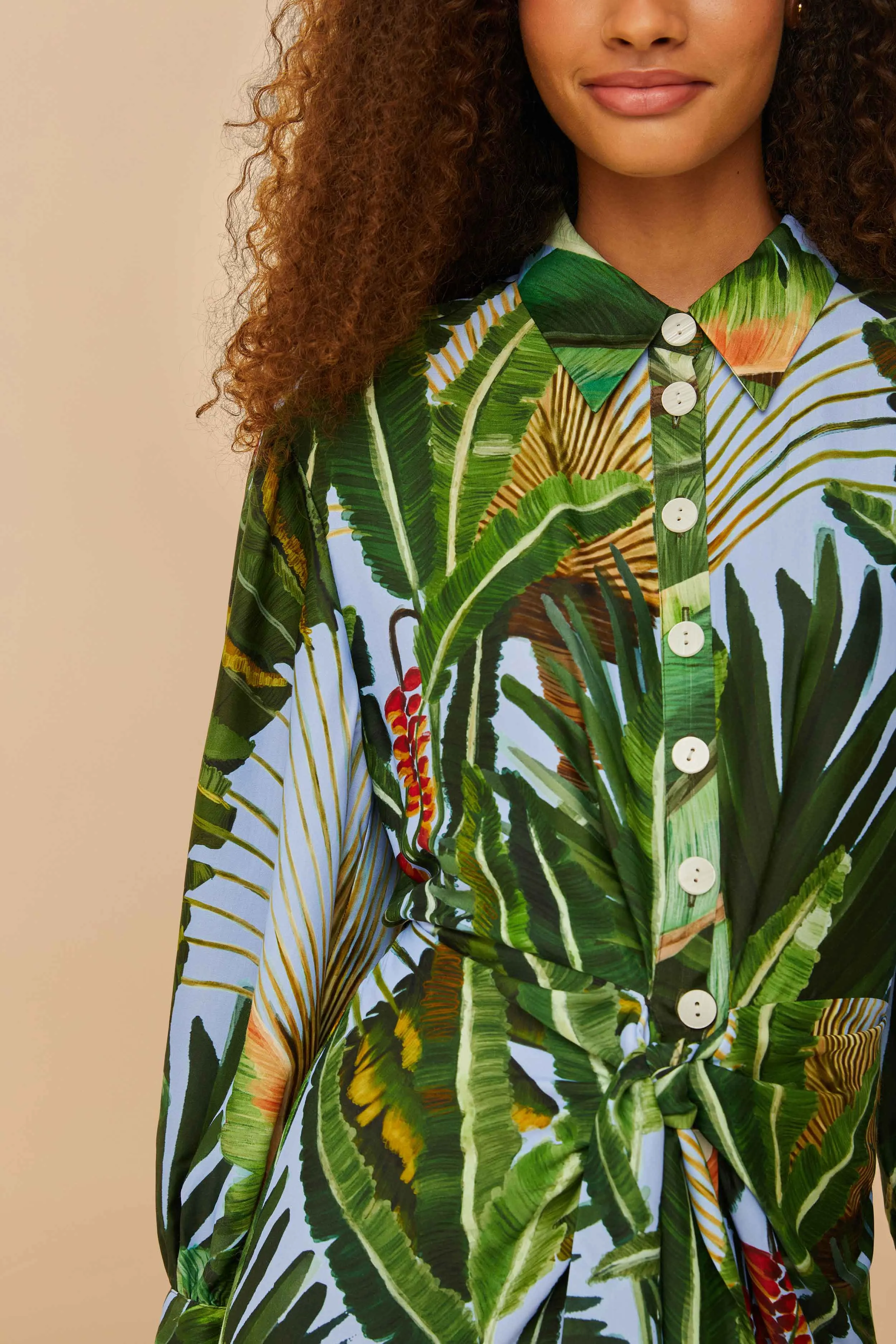 Blue Amazonia Forest LENZING™ ECOVERO™ Viscose Midi Dress sold by FARM Rio product image thumbnail 4