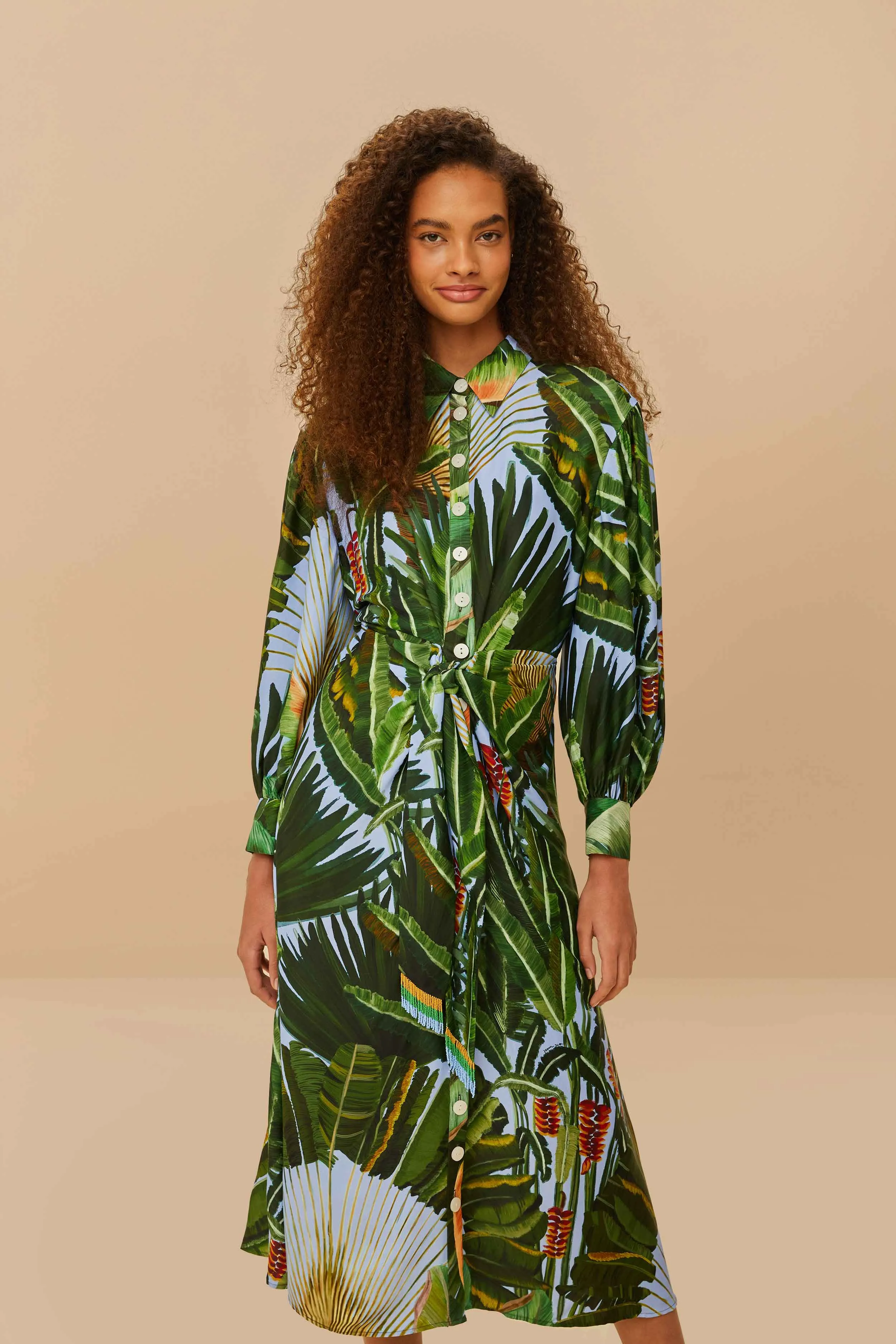 Blue Amazonia Forest LENZING™ ECOVERO™ Viscose Midi Dress sold by FARM Rio