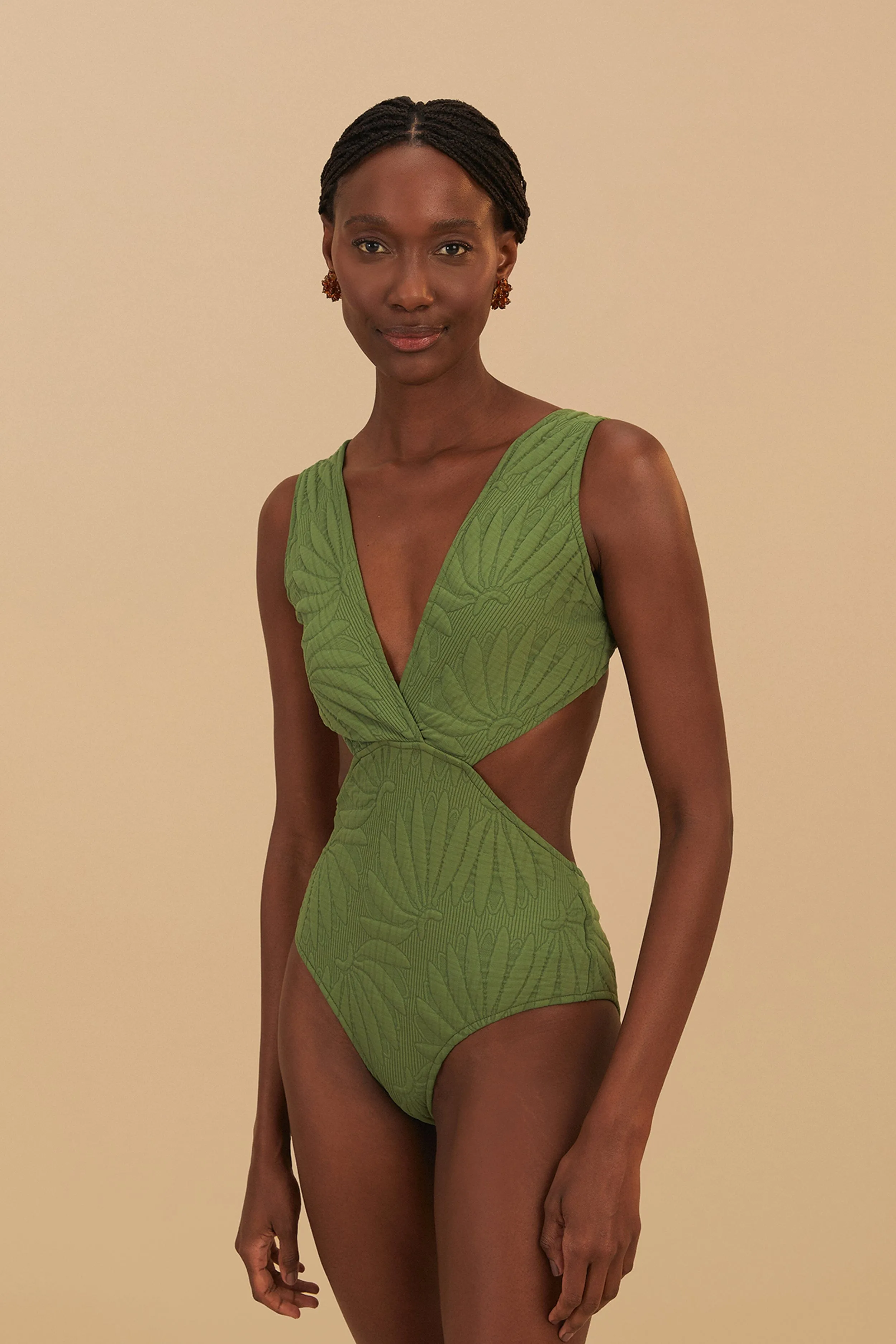 Green Copabanana Matelasse One Piece sold by FARM Rio