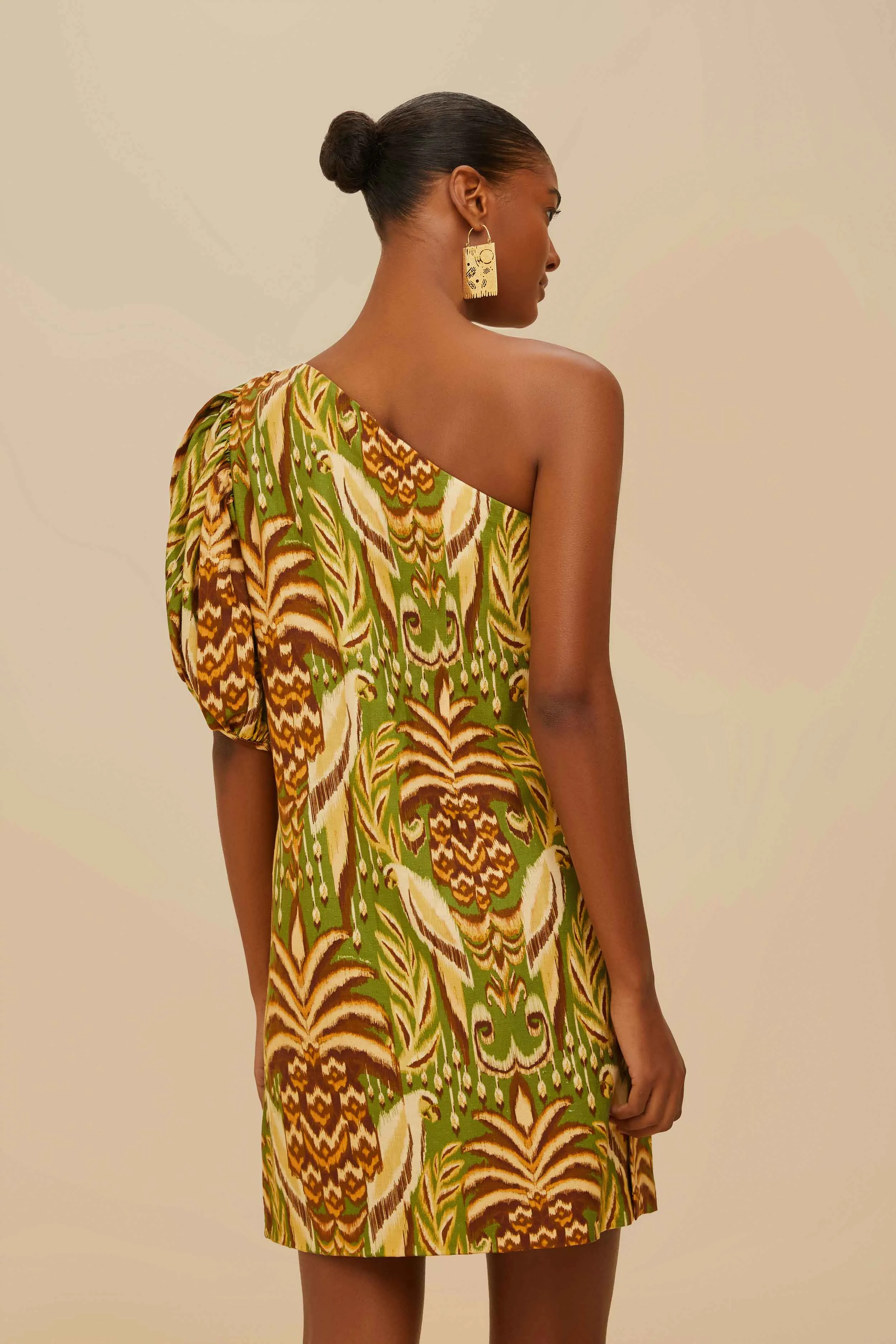 Green Pineapple Tapestry LENZING™ ECOVERO™ Euroflax™ Mini Dress sold by FARM Rio product image thumbnail 3